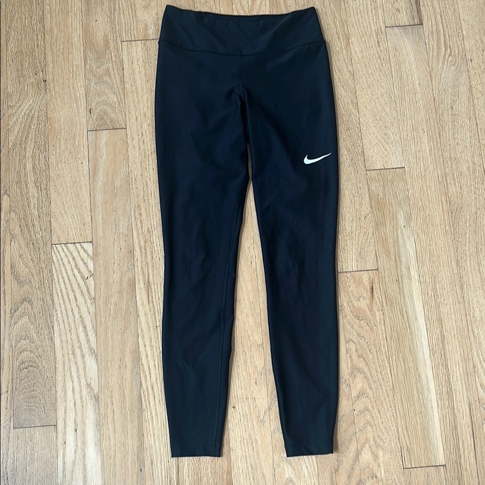 Nike Dri-Fit Black Leggings with White Logo